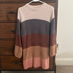 Lulu's Multicolor Striped Sweater Dress